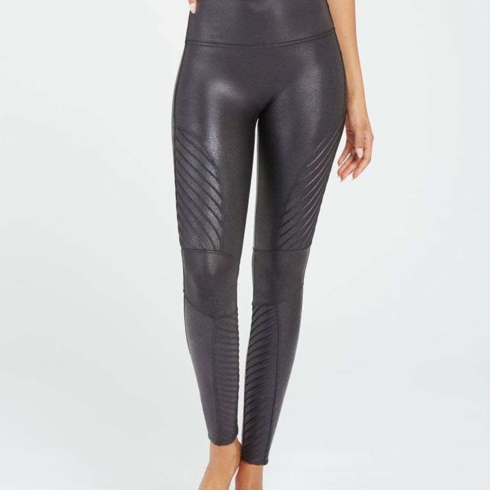 SPANX Faux Leather Moto Leggings
